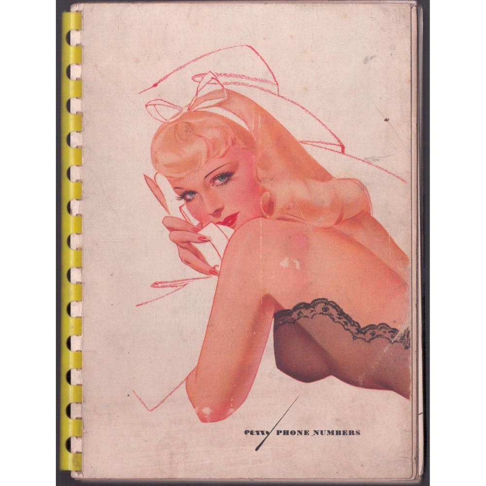 Vintage 1941 Petty Phone Numbers Esquire George Petty Pin Up Girl Address Book